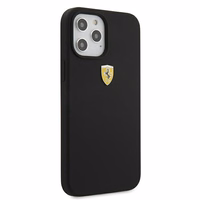 Ferrari FESSIHCP12LBK iPhone 12 Pro Max 6.7" melns/melns cietais apvalks On Track Silicone