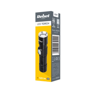 Алюминиевый фонарь Rebel, 3 Вт, ZOOM, штекер USB