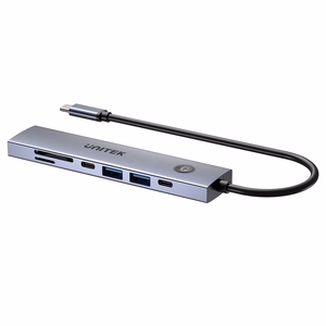UNITEK USB-C 7-in-1 sadalītājs PD 100W HDMI 2.0 ar ieslēgšanas/izslēgšanas slēdzi
