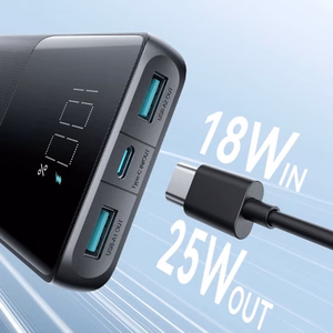 Portatīvais lādētājs Joyroom JR-PBF20 melns 10000mAh 25W (PD / QC3.0)