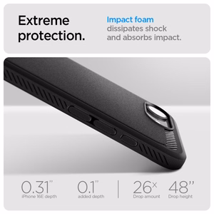 Spigen Rugged Armor MagSafe Viedtālruņa apvalks iPhone 16e - melns