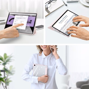 Korpuss Dux Ducis Toby Samsung X210/X215/X216 Tab A9 Plus 11.0/X230/X235/X236 Tab A11 Plus 11.0 rozā krāsā