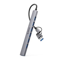 Orico YSA2-U3 USB-A/USB-C Hub dokstacija 1x USB-A 3.0 + 6x USB-A 2.0 - pelēka