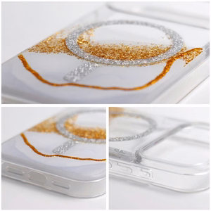 Ar MagSafe saderīgs Golden maciņš iPhone 15, balts