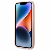 Guess GUHMP14XSBPLP iPhone 14 Pro Max 6.7" rozā/rozā cietais apvalks Silikona logotipa plāksne Magnētiskais