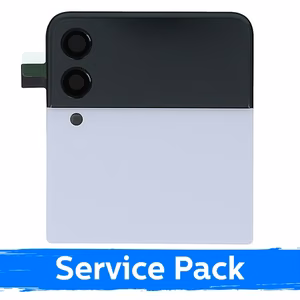 LCD displejs saderīgs ar Samsung F711 Z Flip3 (OUTER) ar rāmi / Balts / (Service Pack)