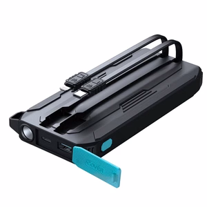 Portatīvais lādētājs Joyroom JR-L017 melns 10000mAh 22.5W (PD / QC3.0) + integrēts 2in1 kabelis