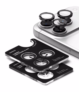 Ringke 2 rūdītu kameras rāmja aizsargstiklu komplekts, paredzēts iPhone 18 Pro / Pro Max, melns