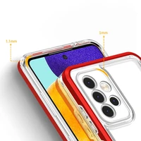 Clear 3in1 viedtālruņa apvalks Samsung Galaxy A73 rāmja gēls sarkana