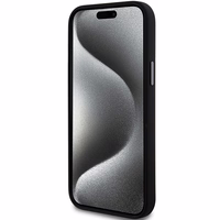DKNY Šķidrs silikona metāla logotips viedtālruņa apvalks iPhone 15/14/13 - melns