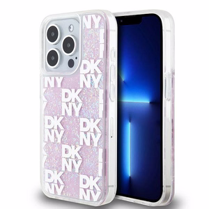 DKNY viedtālruņa apvalks iPhone 15 Pro 6,1" DKHCP15LLCPEPP balts HC šķidrie spīdumi ar rūtainu rakstu
