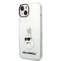 Karl Lagerfeld Ikonik Choupette viedtālruņa apvalks iPhone 14 Plus - caurspīdīgs