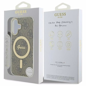 Guess IML 4G MagSafe futrālis iPhone 16 Plus - Brūns