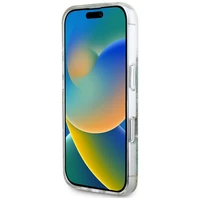 Guess Viedtālruņa apvalks ar sveķu ziediem un spīdumiem Magnētiskais iPhone 16 - caurspīdīgs zaļš