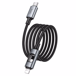 LED Kabelis USB C to Lightning Hoco PD 27W 1,2 m U144 melns