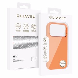 Liavec Silky maciņš ar metāla kameras rāmi priekš Iphone 17 Pro Max oranžs