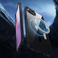 ESR Classic Hybrid Halolock MagSafe viedtālruņa apvalks iPhone 16e - caurspīdīgs/melns