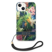 Guess GUOHCP14SHFLSB iPhone 14 6.1 "zils/zils cietais apvalks Ziedu siksna