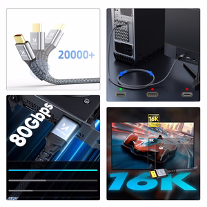 Wozinsky WPS-16AYL3S DisplayPort 2.1 kabelis VESA sertificēts 80 Gb/s 16K@60Hz 8K@120Hz 4K@240Hz HDR HDCP DSC 3m - melns