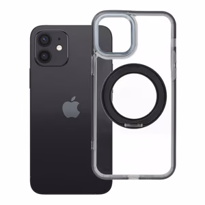 Case for iPhone 12 Frame Circle Stand compatible with MagSafe black