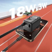 Joyroom JR-W13 5000mAh Bezvadu Portatīvais lādētājs Apple Watch + USB-C un Lightning - melns