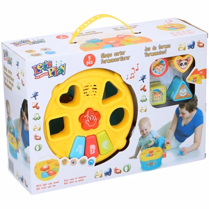 Let's Play formu šķirošanas rotaļlieta, dzeltena / zila