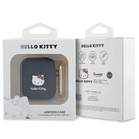 Hello Kitty silikona 3D Kitty galvas apvalks AirPods 1/2 - melns