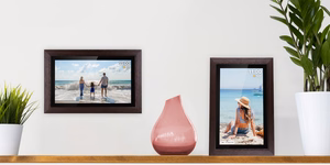 Kruger&Matz FRAMEO Wi-Fi 15,6 collu digitālais foto rāmis ar koka ietvaru