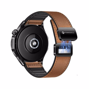 FORCELL F-DESIGN FS20 magnētiskā ekoloģiskās ādas siksniņa SAMSUNG pulkstenim 20 mm brūna