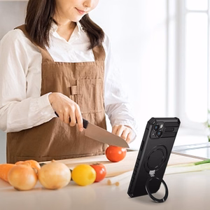 TEL PROTECT Aizsargapvalks ar MagSafe metāla gredenu iPhone 15 Plus melns