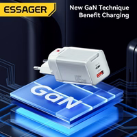 Lādētājs Essager "Zhiqi GaN" Gaiši zils 45W (PD / QC3.0)