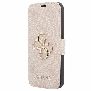 Guess GUBKP13X4GMGPI iPhone 13 Pro Max 6.7" vāciņš rozā - 4G Liels metāla logotips