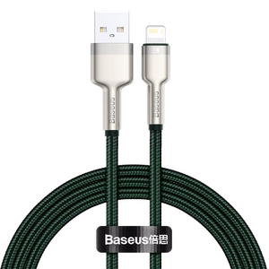 USB kabelis Lightning Baseus Cafule, 2.4A, 1m (zaļš)