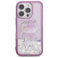 Hello Kitty Liquid Glitter 50. gadadienas ballītes viedtālruņa apvalks iPhone 16 Pro - violets