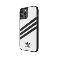 Adidas OR veidots apvalks PU iPhone 12 Pro Max - balta/melna