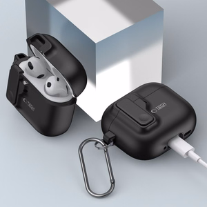 Tech-Protect Slim Hook Case for AirPods 4 - Black