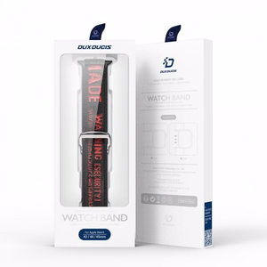 Band Dux Ducis "Outdoor" priekš Apple Watch 42mm/44mm/45mm Melns / Sarkans