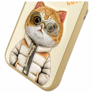 Nimmy Cool&Cute 2.0 Kaķis viedtālruņa apvalks iPhone 15 Pro - zaļš