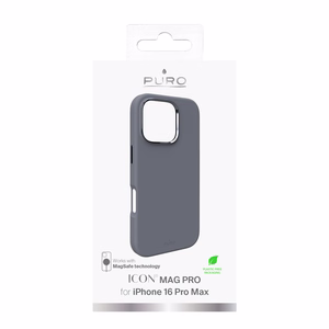 Puro Icon Mag Pro MagSafe Silikona Viedtālruņa Apvalks iPhone 16 Pro Max - Tumši Pelēks