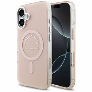 Karl Lagerfeld IML Karl RSG Logo Magnētiskais viedtālruņa apvalks iPhone 17 - rozā