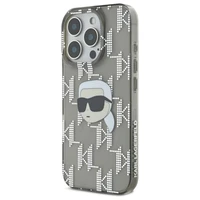 Karl Lagerfeld IML Karl galvas elektroplēts iPhone 16 Pro apvalks - melns