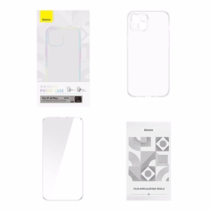Baseus Crystal Series viedtālruņa apvalks iPhone 14 Plus + aizsargstikls