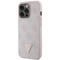 Guess GUHCP13XP4TDSCPP apvalks iPhone 13 Pro Max 6.7" - rozā krustenisks 4G metāla logotips