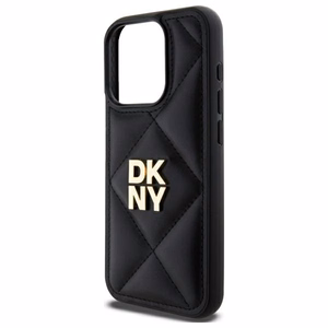 DKNY Quilted Stack Logo viedtālruņa apvalks iPhone 15 Pro - melns