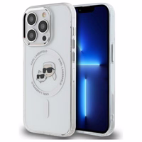 IML Metal Karl & Choupette Head MagSafe viedtālruņa apvalks iPhone 14 Pro Max - balts