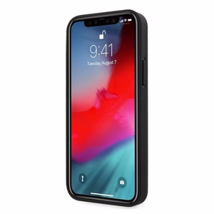 BMW ādas apvalks ar perforētām malām iPhone 12 Pro Max - melns