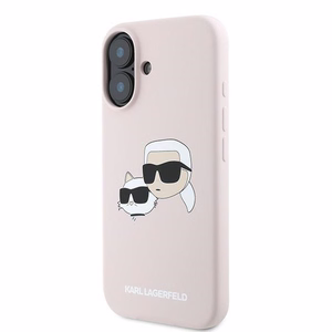 Karl Lagerfeld silikona viedtālruņa apvalks Nauble Heads Print Magnētiskais iPhone 16 Plus - rozā