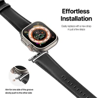 DUX DUCIS siksniņa YS dabīgās ādas Apple Watch 38 / 40 / 41 mm melna