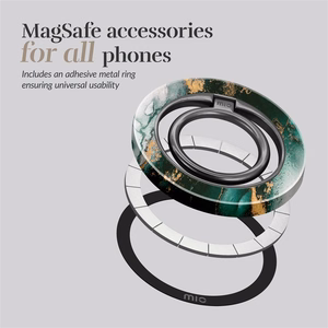 MIO Green Marble Magsafe Case Compatible Ring Holder