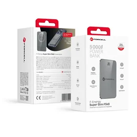 Portatīvais lādētājs saderīgs ar MagSafe Forcell F-Energy SuperSlim F5K8 QC4.0 PD3.0 15W 5000 mAh pelēks